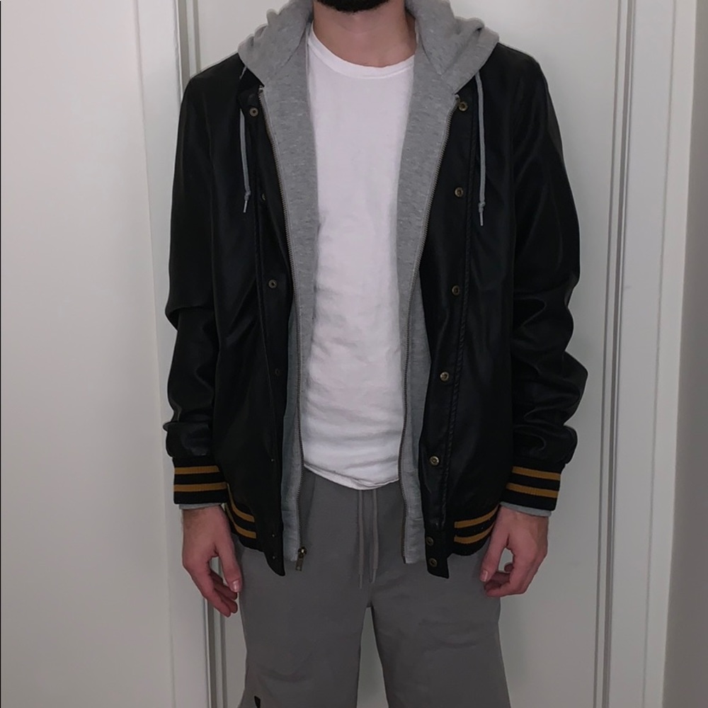 Black faux leather jacket